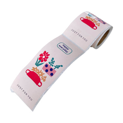 Rolă 50 stickere lungi cu flori - model 2 - CraftUp