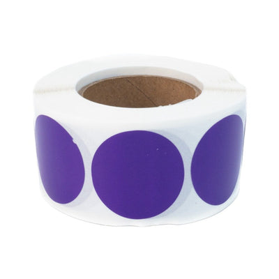 Rolă 500 stickere blank rotunde 2.5cm - mov - CraftUp