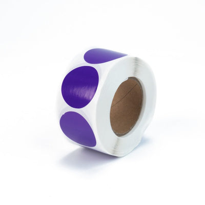 Rolă 500 stickere blank rotunde 2.5cm - mov - CraftUp