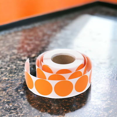 Rolă 500 stickere blank rotunde 2.5cm - portocaliu - CraftUp