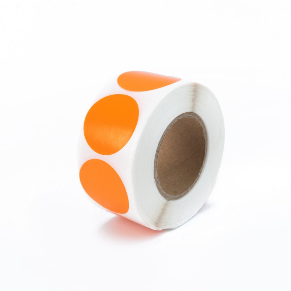 Rolă 500 stickere blank rotunde 2.5cm - portocaliu - CraftUp