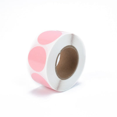 Rolă 500 stickere blank rotunde 2.5cm - roz - CraftUp