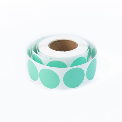 Rolă 500 stickere blank rotunde 2.5cm - turcoaz - CraftUp