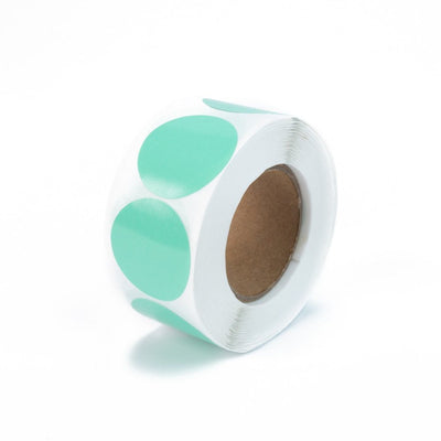 Rolă 500 stickere blank rotunde 2.5cm - turcoaz - CraftUp