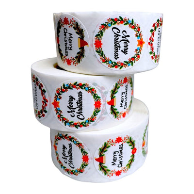 Rolă 500 stickere Crăciun 2.5cm - model 3 - CraftUp