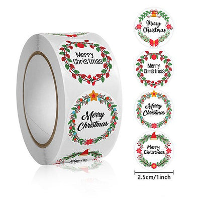 Rolă 500 stickere Crăciun 2.5cm - model 3 - CraftUp