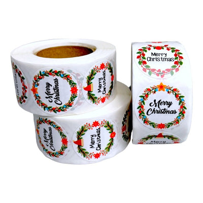 Rolă 500 stickere Crăciun 2.5cm - model 3 - CraftUp