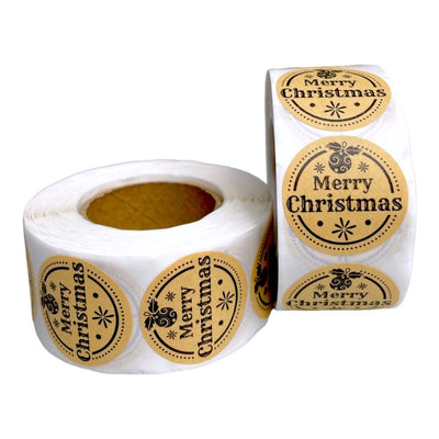 Rolă 500 stickere kraft Crăciun 2.5cm - model 5 - CraftUp