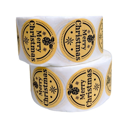Rolă 500 stickere kraft Crăciun 2.5cm - model 5 - CraftUp