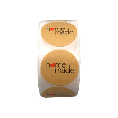 Rolă 500 stickere rotunde Homemade 2.5cm - kraft - CraftUp
