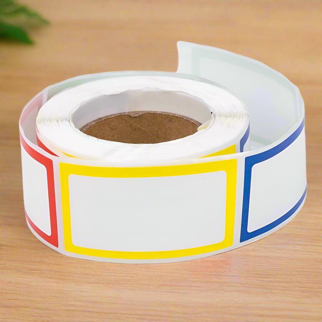 Rolă cu stickere dreptunghiulare colorate (200 buc/rola) - CraftUp