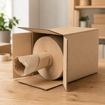 Rolă hârtie de umplutură în cutie dispenser - maro - 35cm x 450m - CraftUp