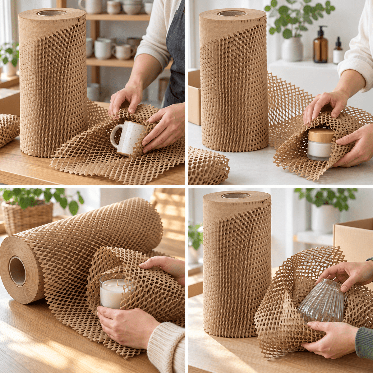 Rolă hârtie kraft fagure 50cm x 50m - maro - CraftUp