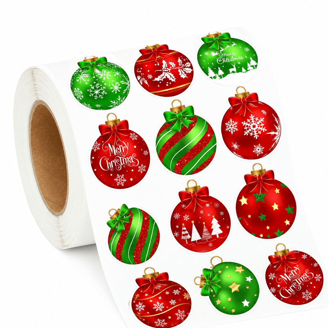 Rolă stickere de Crăciun cu globuri - multicolor - CraftUp