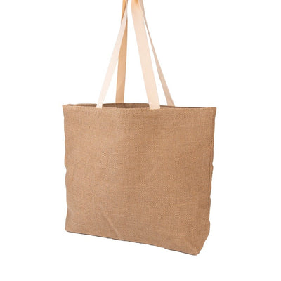 Sacoșă din iută naturală cu buzunar și fermoar - maro 45x35x10cm - CraftUp