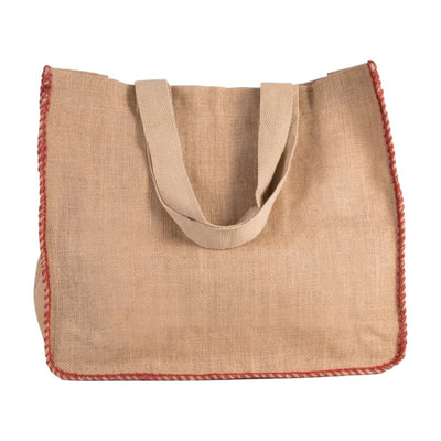 Sacosă textil cu cusături contrastante - maro - CraftUp