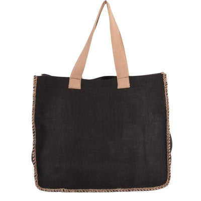 Sacosă textil cu cusături contrastante - negru - CraftUp