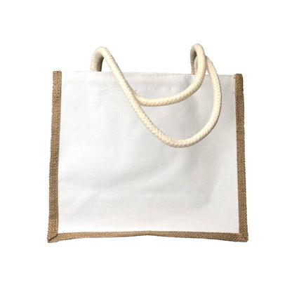 Sacoșă textil cu interior rezistent la apă 41x33x18cm - alb - maro - CraftUp