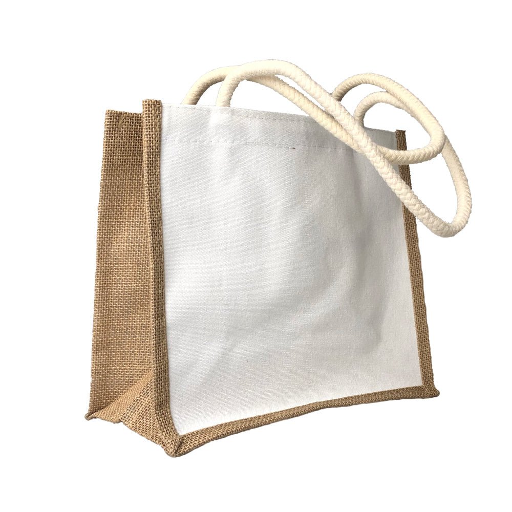 Sacoșă textil cu interior rezistent la apă 41x33x18cm - alb - maro - CraftUp