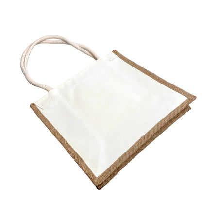 Sacoșă textil cu interior rezistent la apă 41x33x18cm - alb - maro - CraftUp