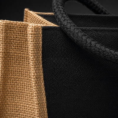 Sacoșă textil cu interior rezistent la apă 41x33x18cm - negru - maro - CraftUp