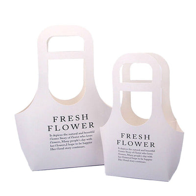 Sacoșe din hârtie Fresh Flower - alb (set 10 buc) - CraftUp