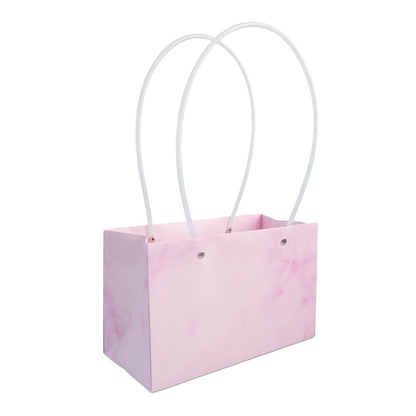 Sacoșe dreptunghiulare cu mâner de plastic - mov deschis marmură (set 10 buc) - CraftUp