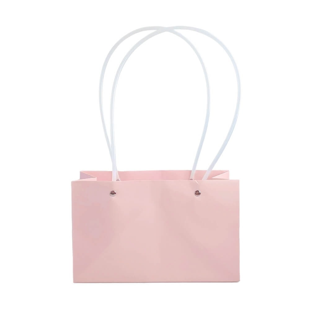 Sacoșe dreptunghiulare cu mâner de plastic - roz (set 10 buc) - CraftUp