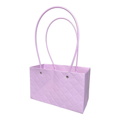 Sacoșe dreptunghiulare model romburi cu mâner - mov (set 10 buc) - CraftUp