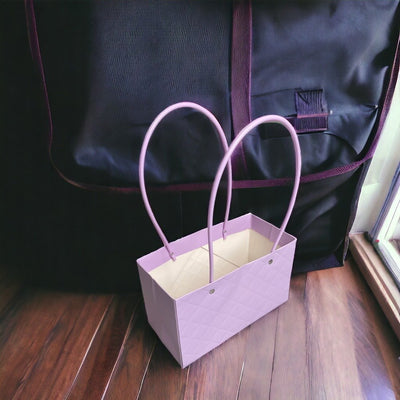 Sacoșe dreptunghiulare model romburi cu mâner - mov (set 10 buc) - CraftUp