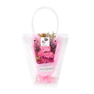 Sacoșe ghiveci transparente cu buline albe (set 10 buc) - CraftUp