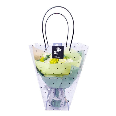Sacoșe ghiveci transparente cu buline negre (set 10 buc) - CraftUp