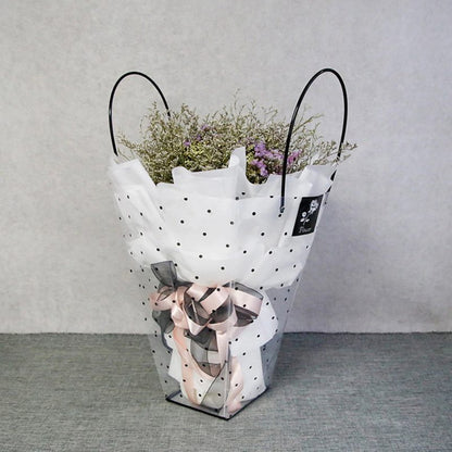 Sacoșe ghiveci transparente cu buline negre (set 10 buc) - CraftUp