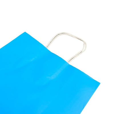 Sacoșe hârtie cu mâner răsucit - bleu (set 12 buc) - CraftUp