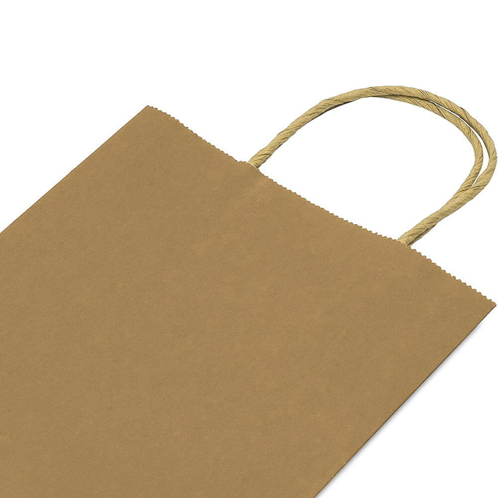 Sacoșe hârtie cu mâner răsucit - kraft închis (set 12 buc) - CraftUp