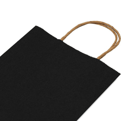 Sacoșe hârtie cu mâner răsucit - negru (set 12 buc) - CraftUp