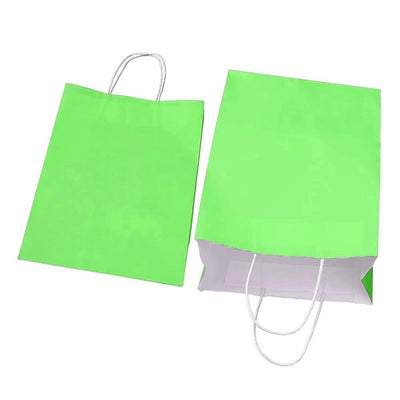 Sacoșe hârtie cu mâner răsucit - verde (set 12 buc) - CraftUp