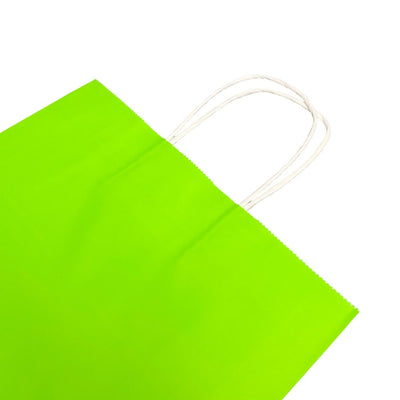 Sacoșe hârtie cu mâner răsucit - verde (set 12 buc) - CraftUp