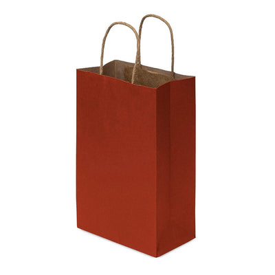 Sacoșe hârtie cu mâner răsucit - vișiniu (set 12 buc) - CraftUp