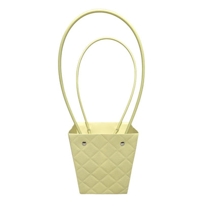 Sacoșe trapez model romburi cu mâner - verde (set 10 buc) - CraftUp