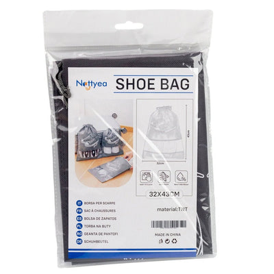 Săculeț non woven pentru încălțăminte cu închidere sfoară - gri - CraftUp