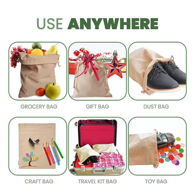 Săculeți bumbac dreptunghiulari - alb 35x37cm - CraftUp