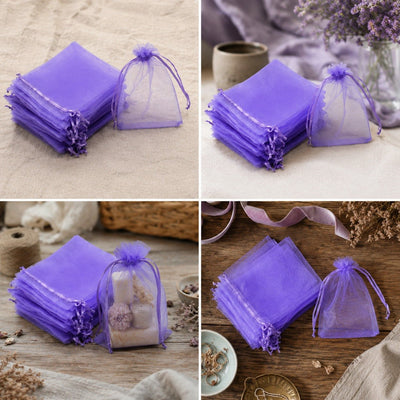 Săculeți organza cu șnur satin 12x17cm (set 100 buc) - CraftUp