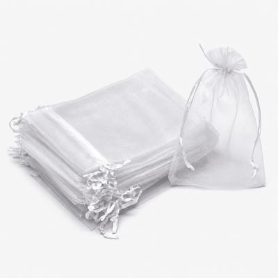 Săculeți organza cu șnur satin 12x17cm (set 100 buc) - CraftUp