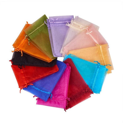 Săculeți organza cu șnur satin 7x9cm (set 100 buc) - CraftUp