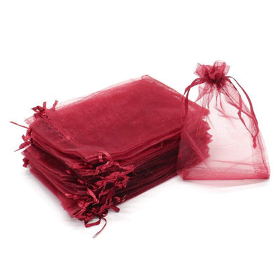 Săculeți organza cu șnur satin 9x12cm (set 100 buc) - CraftUp