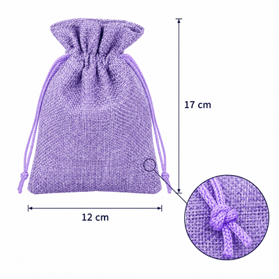 Săculeți țesătură sac cu sfoară 12x17cm (set 50 buc) - CraftUp
