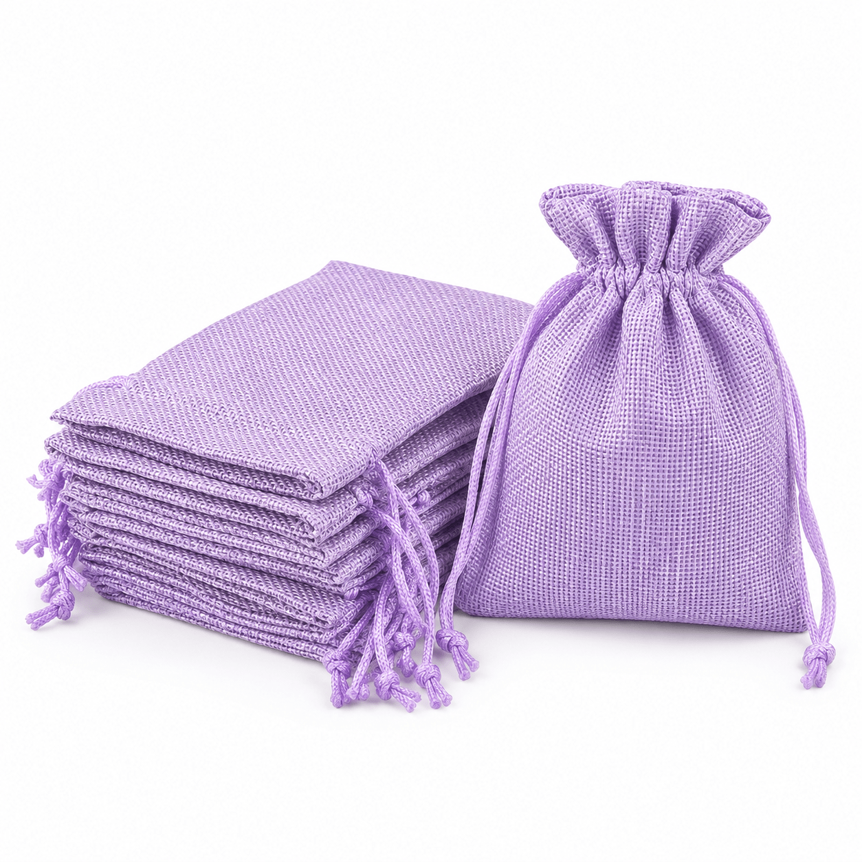 Săculeți țesătură sac cu sfoară 7x9cm (set 50 buc) - CraftUp