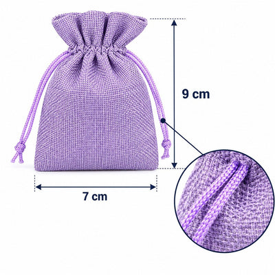 Săculeți țesătură sac cu sfoară 7x9cm (set 50 buc) - CraftUp