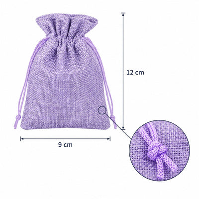 Săculeți țesătură sac cu sfoară 9x12cm (set 50 buc) - CraftUp